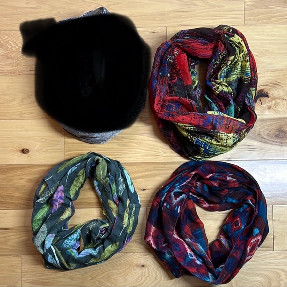Bundle 3 Colorful Infinity Scarfs - Picture 1 of 4